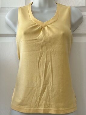 Sleeveless V-Neck Yellow Tank Top